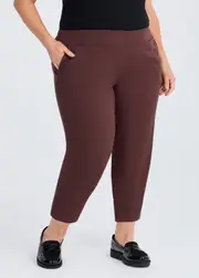[Taking Shape] Taking Shape Petite Lantern Natural Pant Size 16 in Chocolate - Plus Size Women's Petite Plus Chocolate