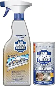 [Bar Keepers Friend] Cookware Cleanser Polish 13.5 oz and More Spray Foam Rust Stain Remover 25.4 oz Bundle