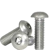 M6-1.00 x 30 mm Button Socket Caps, UNC, 18-8 Stainless, FT, 25 Pack