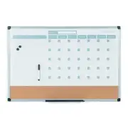 MasterVision Magnetic Dry Erase Monthly Calendar Planner Corkboard Combo 24"x36"