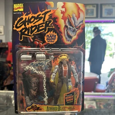 MARVEL COMICS ~ ARMORED BLAZE w / LIGHT-UP GHOSTFIRE CHEST! 1996