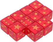 Totority 10 Pack 16mm Star Dice Set Translucent Resin Educational Game Dice for Party Miniature Board Games