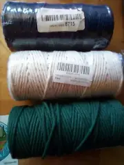Crafting string, macrame cord 3rolls, 3mm cotton rope, string, NEW