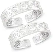 [Tongari] Comfortable Band Design Toe Rings in Pure 92.5 Sterling Silver for Women.., Adjustable, Non-Precious Metal, No Gemstone