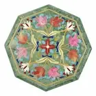 15" Shiny Gemstones Inlay Coffee Tabletop Pietra Dura Art Inlay Patio Sofa Table