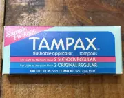 TAMPAX Tampons Vintage Slender Original Regular (4), Prop Movie Set, Sealed Box