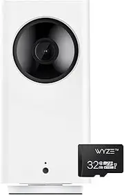 Wyze Cam Pan v2 1080p Pan/Tilt/Zoom Wi-Fi Indoor Smart Home Camera with Color Night Vision, 2-Way Audio, Compatible with Alexa & The Google Assistant with Wyze 32GB MicroSDHC Card (AU Plug)