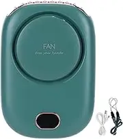 Mini Electric Fan Portable USB Charging Neck Hanging Bladeless Fan Cooling Handheld for Outdoor Sports Travel (Green)