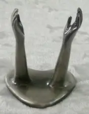 Hands Up Small Pewter Small Sphere, Egg or Small Heart etc Stand