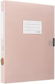 Filing Envelopes A4 File Archive Box 35mm Large Capacity Contract Folder Office Supplies Data Storage Box Plastic Folders(Pink)