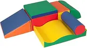 BABY JOY Kids Crawl & Climb Foam Play Set, 7-Piece Indoor Foam Climbing Block with Zippered Cover, Educational Climber Toy Set, Lightweight Foam Gym Equipment for Toddler Over 1.5 Years (Multi-Color)