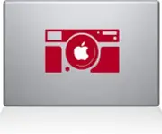 The Decal Guru Rectangular Camera Decal Vinyl Sticker, 15" MacBook Pro - Red