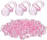 JUMPLAWN 100Pcs Mini Acrylic Girl Pacifiers for Shower Favors Durable and Washable Pacifiers Versatile Decorations for Celebrations Smooth and Safe Design