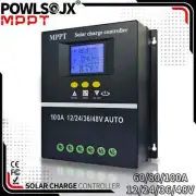 POWLSOJX MPPT-100A- Solar Charge Controller 12V 24V 36V 48V Solar Panel