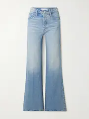 [Mother] Mother - The Tomcat Roller Sneak High-rise Wide-leg Jeans - Light denim - 32 32 Blue