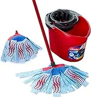 Vileda SuperMocio 3Action XL Mop and Bucket Set with Extra Refill, 40 x 28.3 x 28.5 cm, Blue,red