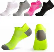 ROMOLY Women's Trainer Socks, 5 Pairs of Cotton Sports Socks, Anti-Blisters Running Socks, Cotton Hiking Socks, Breathable Short Socks, Women's Padded Running Socks