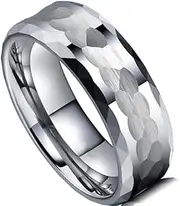 [Generic] Matte Hammered Stainless Steel Classic Simple Plain Wedding Band Ring
