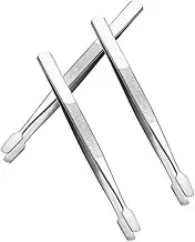 Veemoon 3pcs Stainless Steel Tweezers Precision Tweezers for Stamp Collecting Decal Application Photos and Eyelash Extensions Lightweight Design
