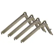 Metal Purse Frames - 5.7" 4Pcs Rectangle Kiss Lock Clasp Frame Embossed Bronze