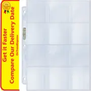100 x Ultra PRO 12 Pocket Binder Album Sleeves Pages for Stickers Tags 57mm x 63