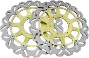 2Pcs Motorcycle Front Brake Disc Disk Rotors Compatible with CBR954RR 2002-2003 & CBR929RR 2000-2001 Stainless Steel(Gold)