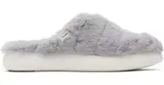 Toms Mallow Mule Fluff Slippers Mid Grey Women's NEW Size 7.5, 9 or 9.5