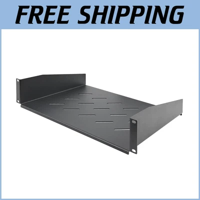 Sturdy 2U Rack Shelf with Vented Design for Enhanced Airflow & Equipment Support