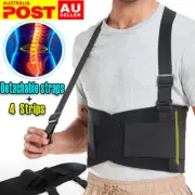 Heavy Duty Lumbar Lower Back Waist Support Belt Brace Suspender Work Lifting AU