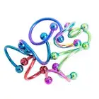 Twister Spiral Rings Randomly Colors And Sizes 16g Cartilage,Nipple,Nose,Lip 8pc