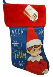 Elf on the Shelf Ruz Red Furry top Christmas Stocking New 16 inch