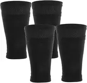 FOYTOKI Boys Soccer Shin Guard Sleeves 2 Pairs Youth Leg Guards Sleeves Soccer Protective Gear for Boys and Girls Adjustable Fit