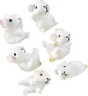 MINAOLULUS 6pcs Lifelike Guinea Pig Figurines Charming Micro Landscape Ornaments for Indoor Outdoor Decor for Spaces Resin Tiny Animal Models for Gardening Accessories