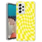 For Samsung Galaxy A23 5g A52 A53 TPU Case+Glass(Twist Checker Yello