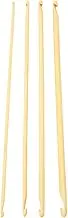 4Pcs 9.4in Long Double Ended Bamboo Tunisian Crochet Hook - Assorted Size Anti Slip Knitting Needle for Sewing