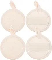 TOVINANNA Loofah Exfoliating Body Scrubber, 4Pcs Round Exfoliating Washcloth Shower Scrubber for Body and Face, Bath Shower Loofah Sponge for Women and Men