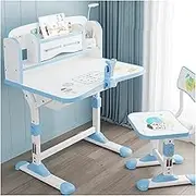 Height Adjustable Desk and Chair Set for 3-18 Years Old, Writing Table with Non-Slip Base, with Lamp ＆ Reading Stand
