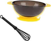 FOMIYES 2Set Hair Coloring Bowl Agitator Kit Yellow Suction Cup Bowls Black Stirrer for Easy Mixing Reusable Hairdressing Supplies No Mess Hair Dye Experience for Home