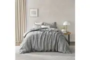 Natural Home Classic Pinstripe Linen Quilt Cover Set Dark with White Pinstripe (Single, King Single, Double, Queen, King, Super King)