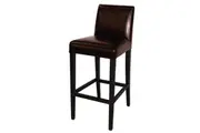 Bolero Faux Leather High Bar Stool with Full Back Dark Brown