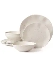 Oneida Terrazzo Cream Melamine 12pc Dinnerware Set