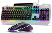 AULA Keyboard, T102 104 Keys Gaming Keyboard and Mouse Combo with RGB Backlit...