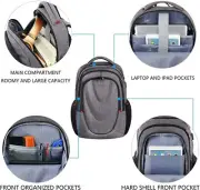 Laptop Bag 15.6 Inch Backpack USB Charging Port Travel Business Grey School UNI