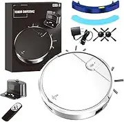 Smart Dual-Mode Robot Vacuum, Robot Vacuum and Mop 2 in 1 Cleaner, Robotic Vacuumcleaner, Strong Suction for Carpets&Hard Floors, Ultra-Slim Quiet, Tangle-Free Tech,Auto Recharge,Remote Contro (B)