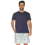 GLOSTER Men's Sleepwear Set: Crew Neck Tee & Sleep Short
