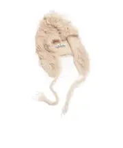 fluffy wool hat One size beige