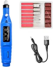 YIMART USB Electric Nail Drill - Portable Professional Manicure Pedicure Machine for Gel Nails With 6 Drill Bits, Polishing and Art Tools Kit (Blue)