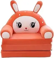 Kids Foldable Sofa Bed Armchair Convertible Sofa to Lounger Toddler Couch Fold Out Sofa Chair for Girls Boys Children School, Orange