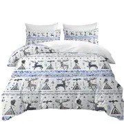 Purplish Native American Art Pattern Stripes Quilt Cover