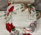 Square Dinner Plates HOLIDAY WISHES 222 Fifth. Set Of 4. Porcelain 10.5 Inch New